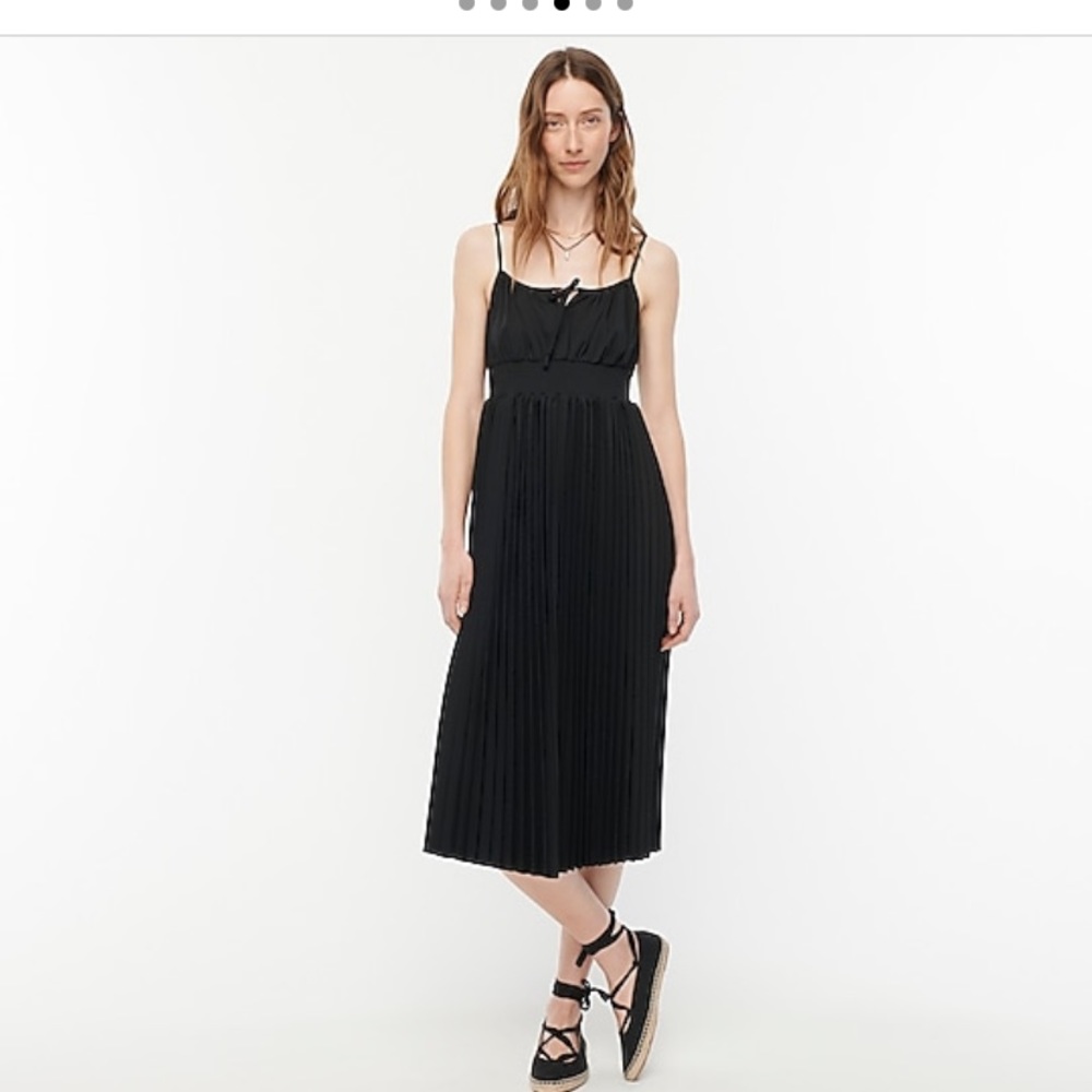 J.Crew black pleated dress
